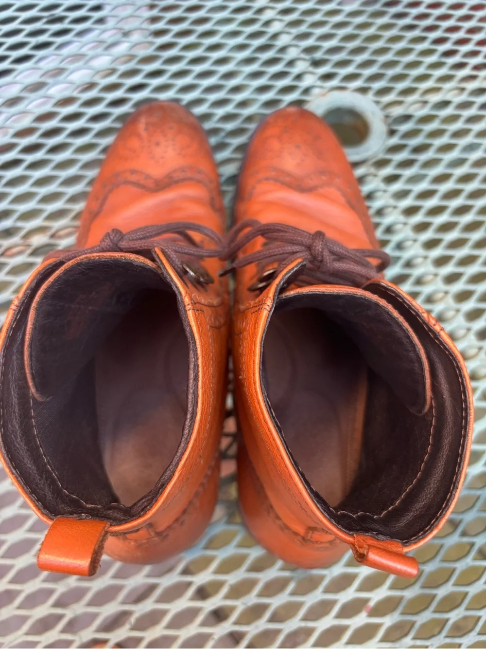 Johnston and Murphy Leather Brogue Wingtip Lace-Up Boots Men size 10
